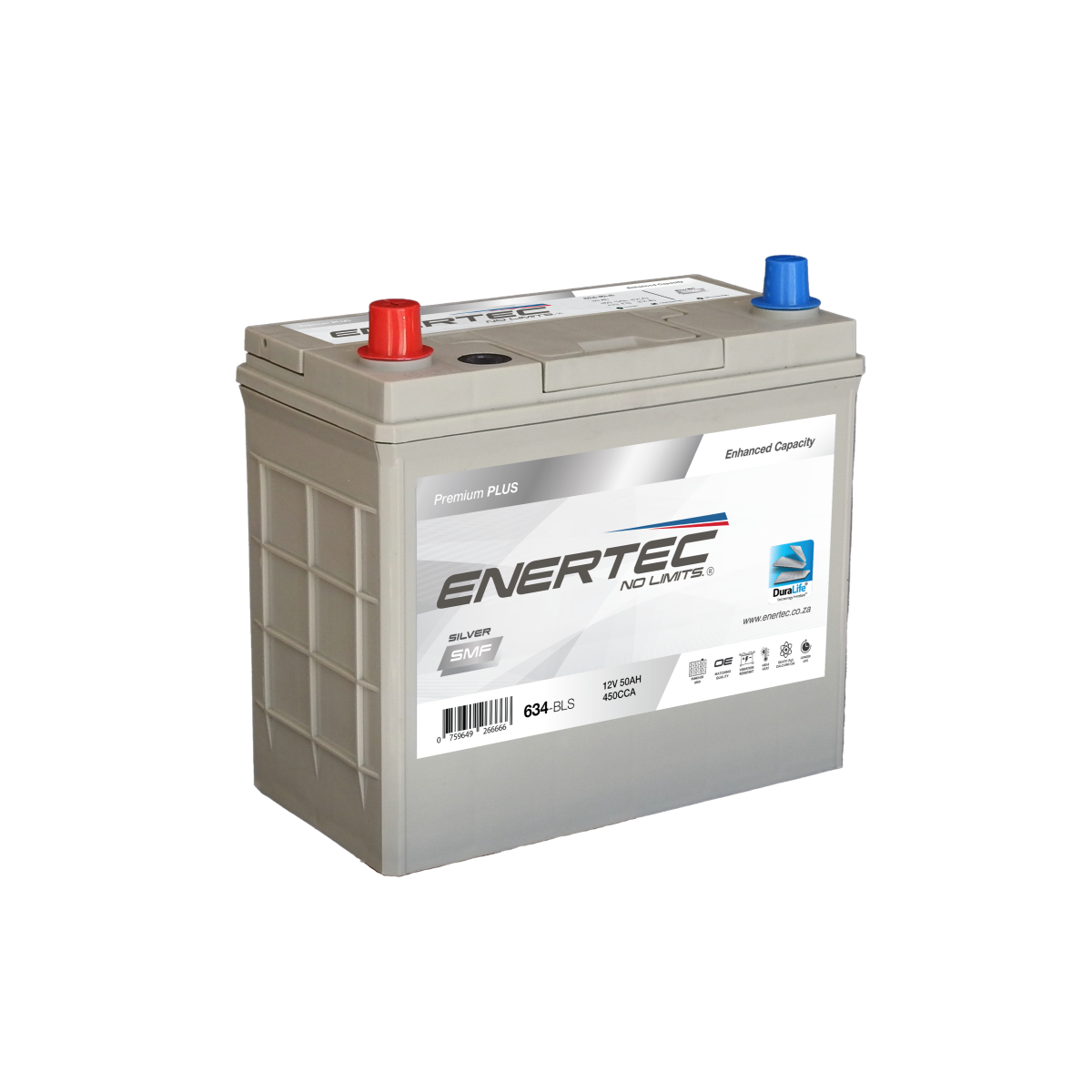 634-BLS 12V 50Ah Enertec Silver Lead-Acid Automotive Battery