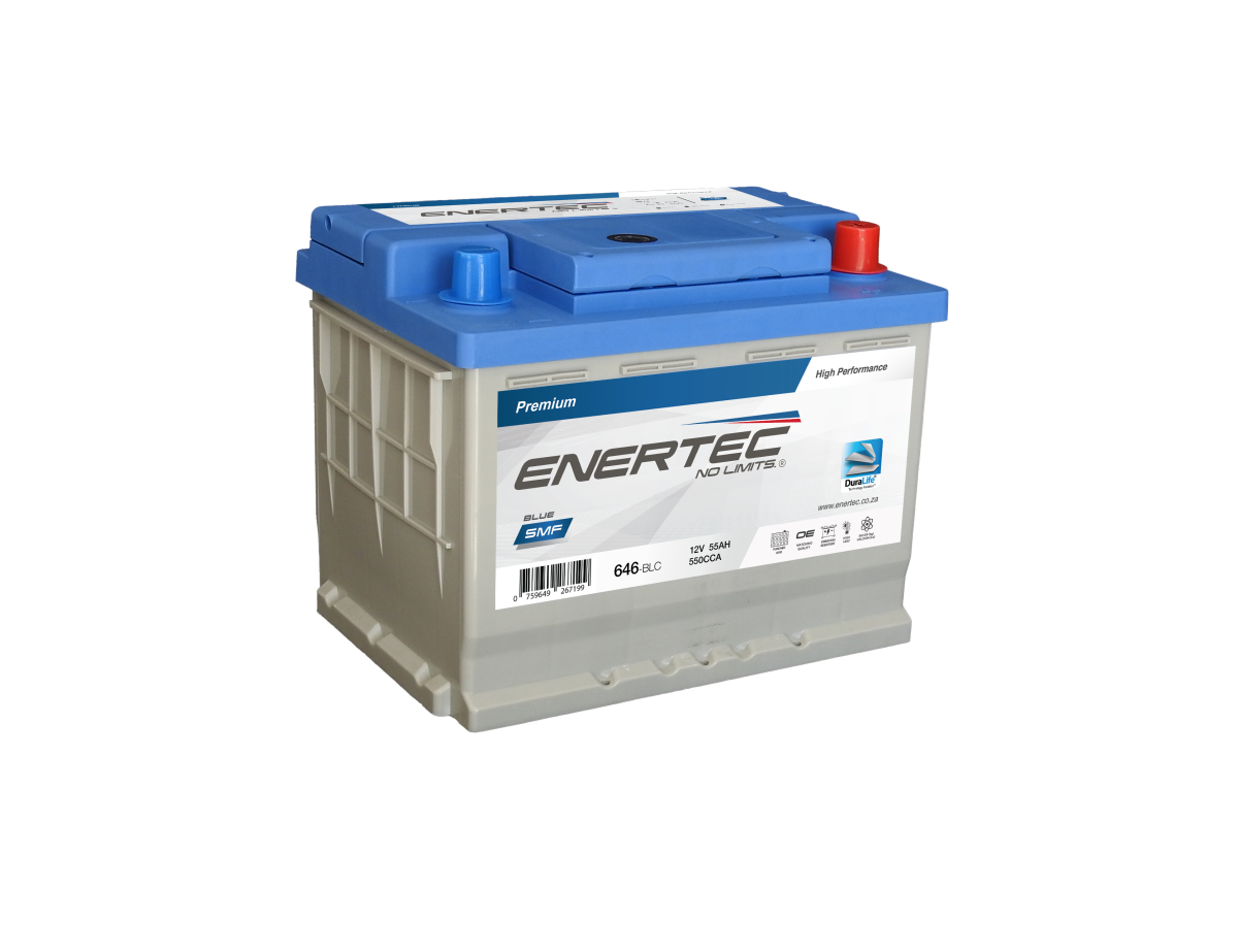 646-BLC 12V 55Ah Enertec Blue Lead Calcium Automotive Battery
