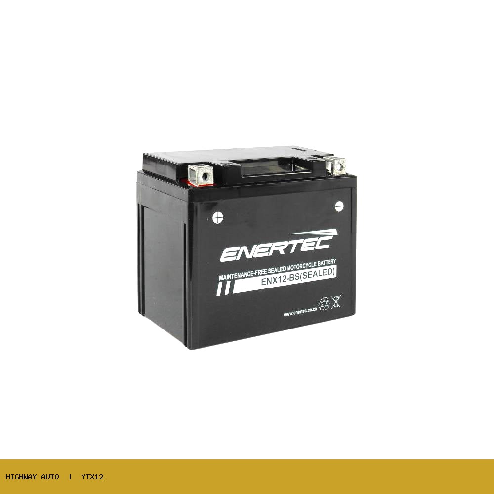 YTX12-BS 12V 12Ah Enertec AGM Motorcycle Battery