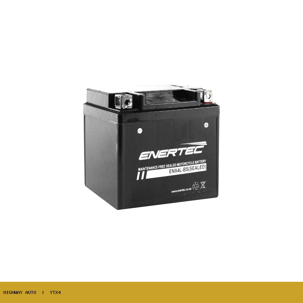 YTX4L-BS 12V 3Ah Enertec AGM Motorcycle Battery